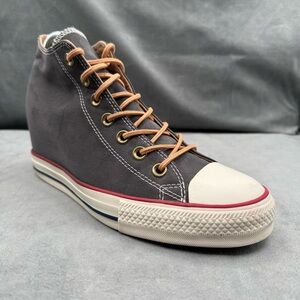 Converse Chuck Taylor Lux Mid Hidden Wedge Women’s Size‎ 10 Gray Canvas Sneakers